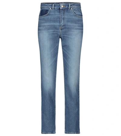Shop Dorothee Schumacher Denim Love High-rise Straight Jeans In Blue