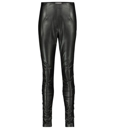 Shop Dorothee Schumacher Sleek Performance Faux Leather Skinny Pants In Black