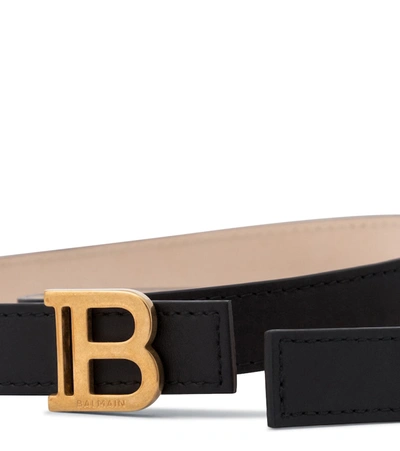 Shop Balmain B-belt Leather Belt In Black