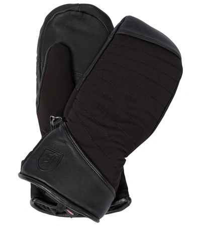 Shop Toni Sailer Cata Leather-trimmed Ski Gloves In Black