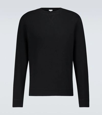 Shop Sunspel Cotton Loopback Sweatshirt In Black