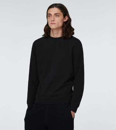 Shop Sunspel Cotton Loopback Sweatshirt In Black