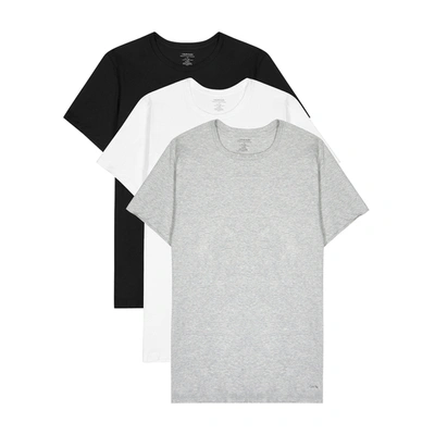 Shop Calvin Klein Cotton-jersey T-shirt - Set Of Three In Grey