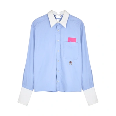 Shop 1/off Paris Tommy Hilfiger Tie-embellished Cotton Shirt In Multicoloured