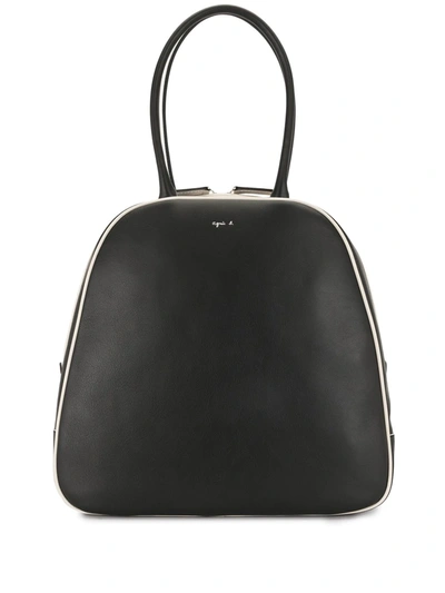 Shop Agnès B. Leather Shoulder Bag In Black