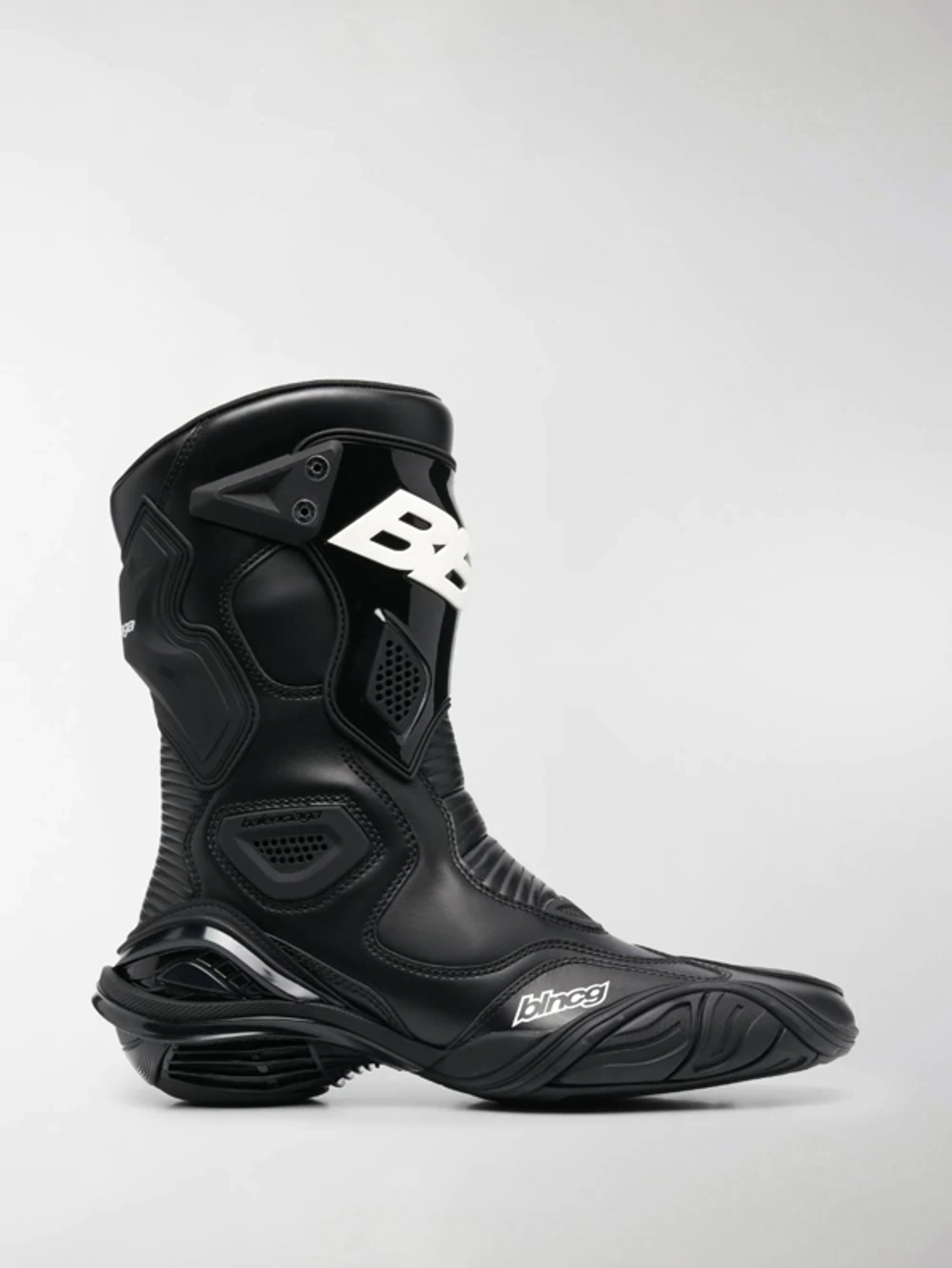 Balenciaga Tyrex Biker Boots Soft Leather Black White | ModeSens