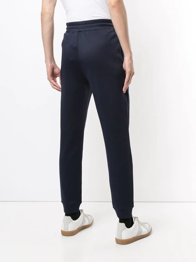 Shop Bally Stripe-detail Track Pants In Blue