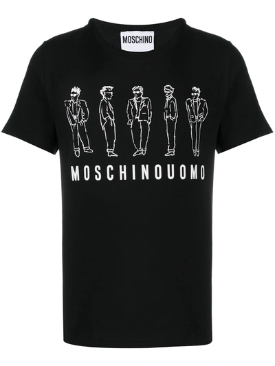 Shop Moschino Uomo Print T-shirt In Black