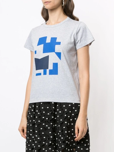Shop Agnès B. Graphic-print Cotton T-shirt In Grey