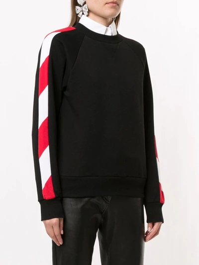Shop Agnès B. Stripe-trim Sweatshirt In Black