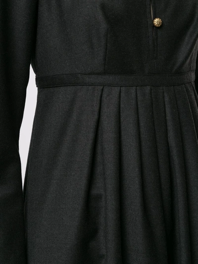 Shop Agnès B. Square-neck Buttoned Dress In Black