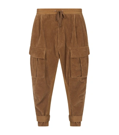 Shop Dolce & Gabbana Corduroy Cargo Trousers
