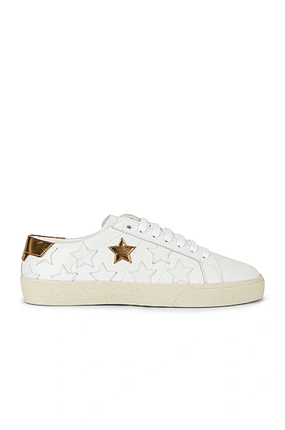 Shop Saint Laurent Court Classic California Sneakers In Blanc Optique & Bronze