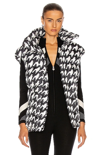 Shop Perfect Moment Oversize Vest Ii In Black & Snow White Houndstooth