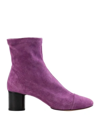 Shop Isabel Marant Woman Ankle Boots Mauve Size 7 Sheepskin