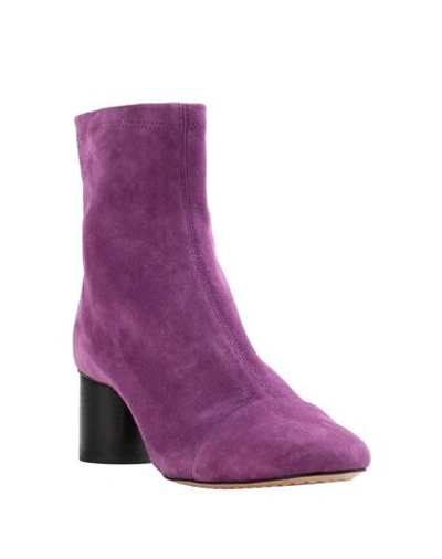 Shop Isabel Marant Woman Ankle Boots Mauve Size 7 Sheepskin