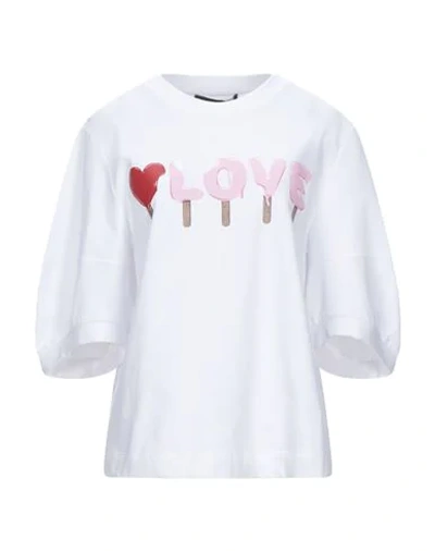 Shop Love Moschino Woman Sweatshirt White Size 8 Cotton, Elastane