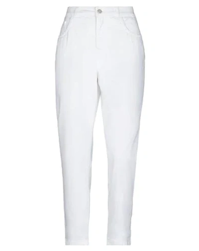 Shop Manila Grace Woman Pants White Size 31 Cotton, Elastane