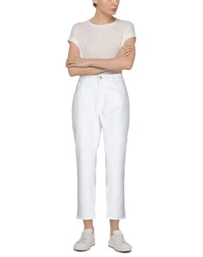 Shop Manila Grace Woman Pants White Size 31 Cotton, Elastane