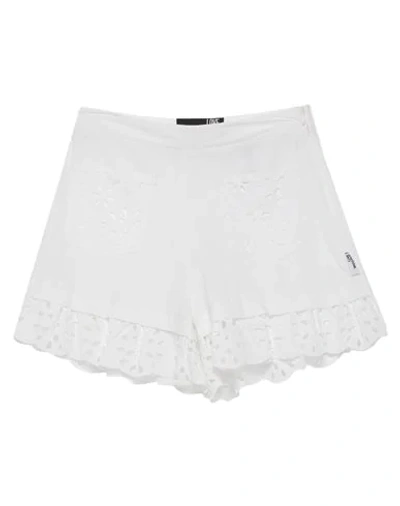 Shop Love Moschino Woman Shorts & Bermuda Shorts White Size 4 Cotton, Polyester