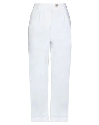 Shop Barba Napoli Woman Pants White Size 29 Cotton, Elastane