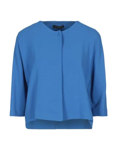 Shop Antonelli Woman Blazer Azure Size 6 Viscose, Acetate, Elastane In Blue