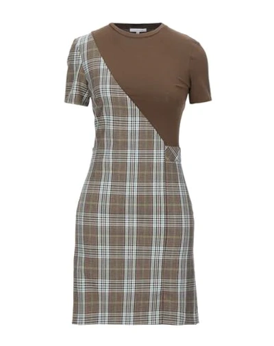 Shop Patrizia Pepe Woman Mini Dress Brown Size 10 Viscose, Polyester, Elastane