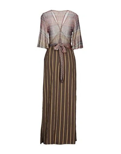Shop Brand Unique Woman Maxi Dress Brown Size 2 Viscose, Polyester