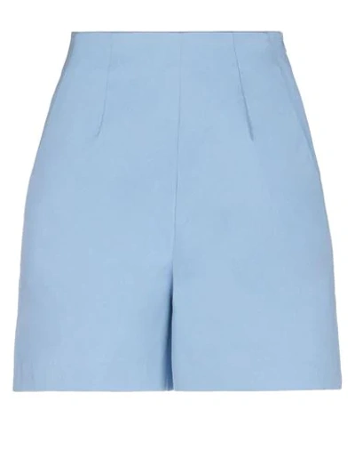 Shop L'autre Chose L' Autre Chose Woman Shorts & Bermuda Shorts Pastel Blue Size 4 Cotton, Elastane