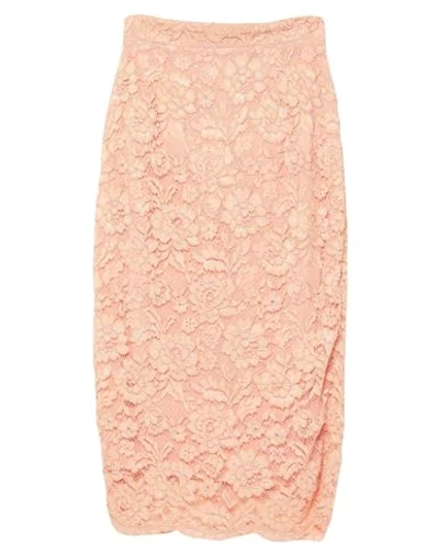 Elisabetta Franchi Woman Midi Skirt Salmon Pink Size 6 Polyamide, Viscose In Pink