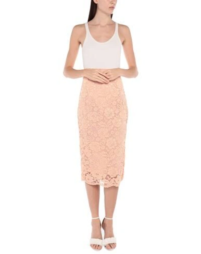 Elisabetta Franchi Woman Midi Skirt Salmon Pink Size 6 Polyamide, Viscose In Pink