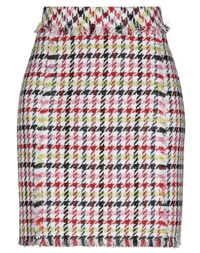 Karl Lagerfeld Houndstooth Print Bouclè Mini Skirt In White