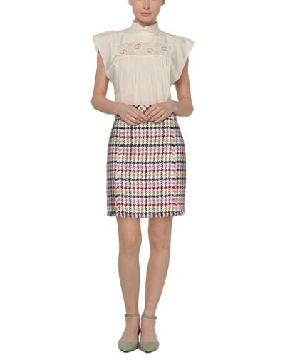 Shop Karl Lagerfeld Woman Midi Skirt White Size 4 Cotton, Viscose, Synthetic Fibers, Acrylic, Virgin Wool