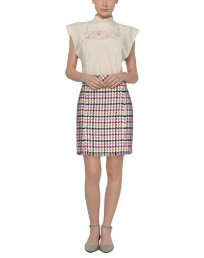 Karl Lagerfeld Houndstooth Print Bouclè Mini Skirt In White