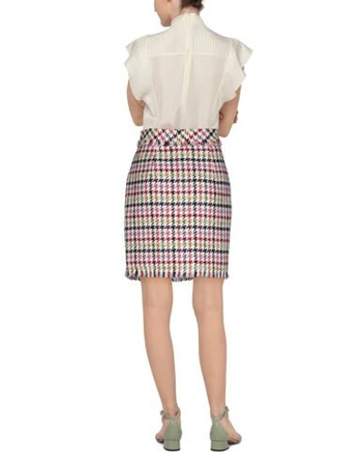 Karl Lagerfeld Houndstooth Print Bouclè Mini Skirt In White