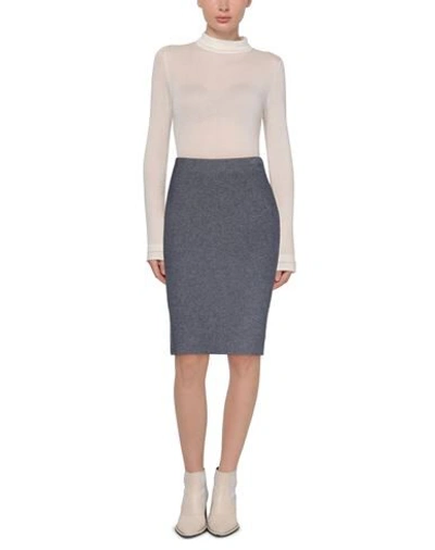 Shop Iris Von Arnim Knee Length Skirts In Slate Blue