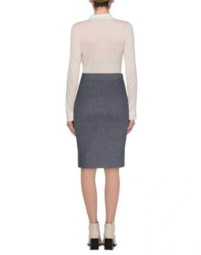 Shop Iris Von Arnim Knee Length Skirts In Slate Blue