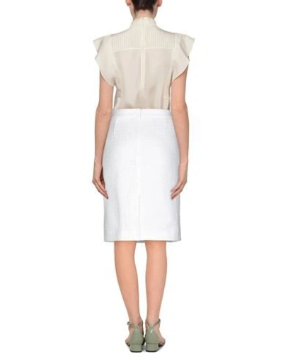 Shop Boutique Moschino Woman Midi Skirt White Size 6 Cotton, Polyester, Polyamide, Acrylic