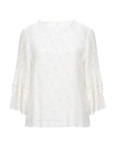 Shop See By Chloé Woman Blouse Ivory Size 2 Viscose, Polyester, Metallic Fiber In White
