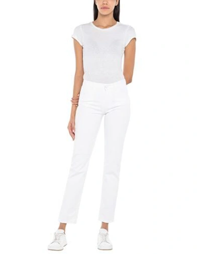 Shop Frankie Morello Woman Jeans White Size 30 Cotton, Elastane