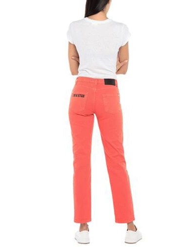 Shop Frankie Morello Woman Jeans Coral Size 32 Cotton, Elastane In Red