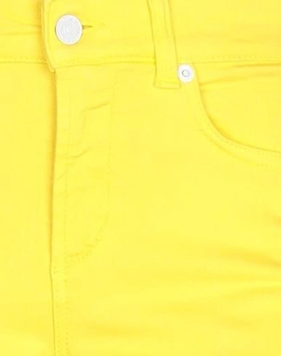 Shop Dondup Woman Denim Pants Yellow Size 30 Cotton, Elastomultiester, Elastane