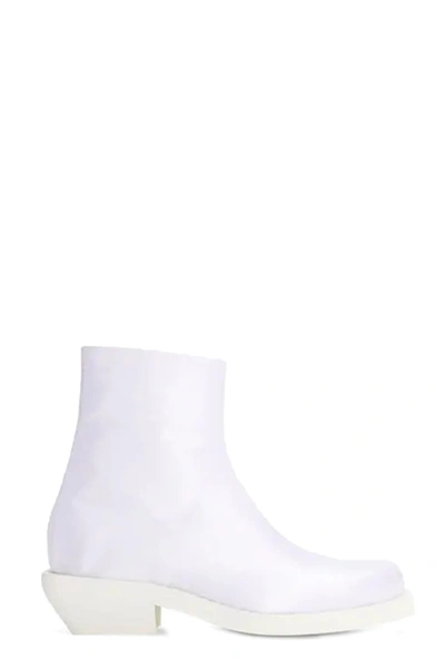 Shop Mm6 Maison Margiela Nylon Ankle Boots In Bianco