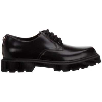 Shop Gucci Square G Lace-up Shoes In Nero