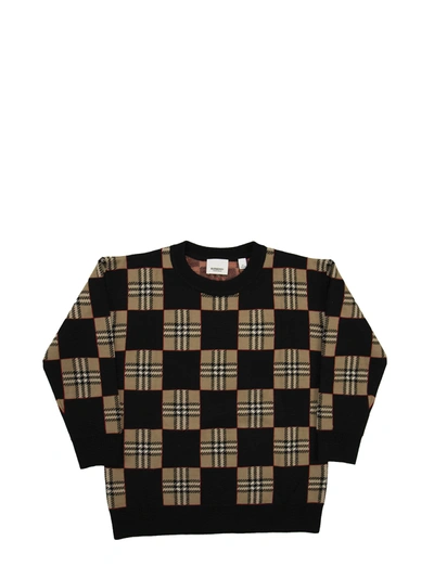 Shop Burberry Rickman Merino Wool Jacquard Sweater In Archive Beige