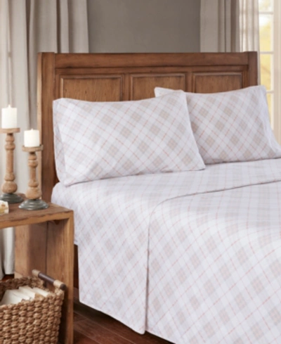Shop Sleep Philosophy True North By  Novelty Printed Cotton Flannel 4-pc. Sheet Set, Full In Pink Plaid
