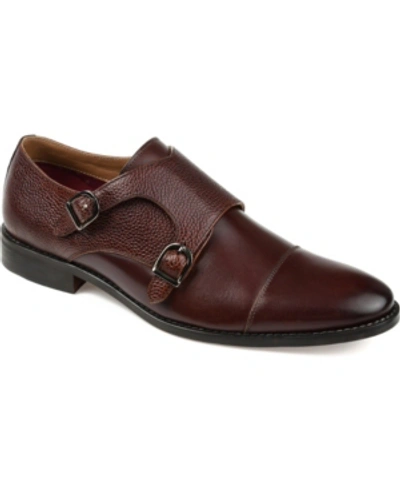 Shop Thomas & Vine Men's Calvin Double Monk Strap Dress Shoe In Brown