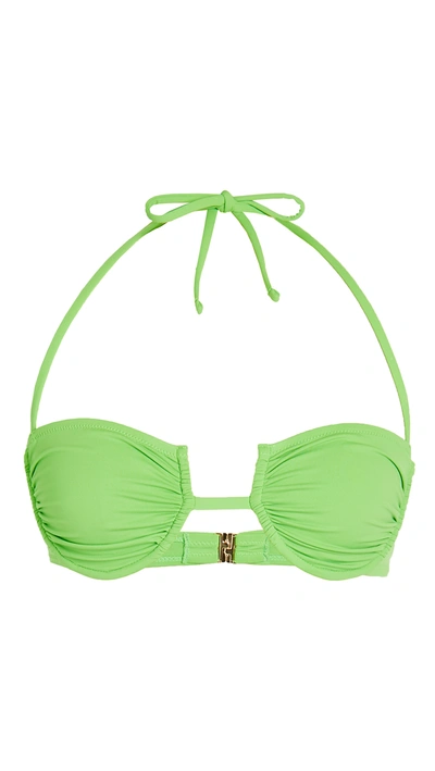 Shop Fisch Coquillage Bikini Top In Electric Green