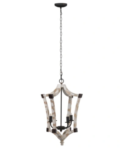 Shop Ab Home Andreas Wood And Iron Winged Chandelier In White