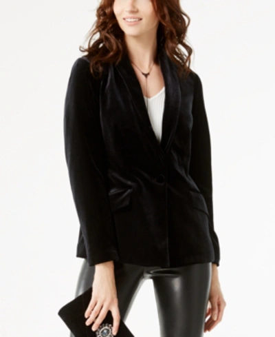Shop Inc International Concepts Petite Velvet Blazer, Created For Macy's In Deep Black